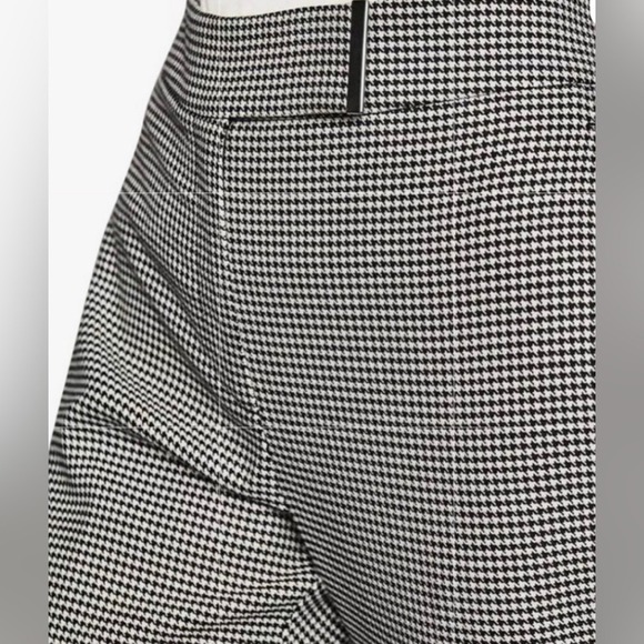 Reiss Arlo Houndstooth High Rise Black White Straight Trousers Womens 6 - Picture 5 of 16